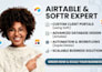 build airtable database, softr web app, and client portal